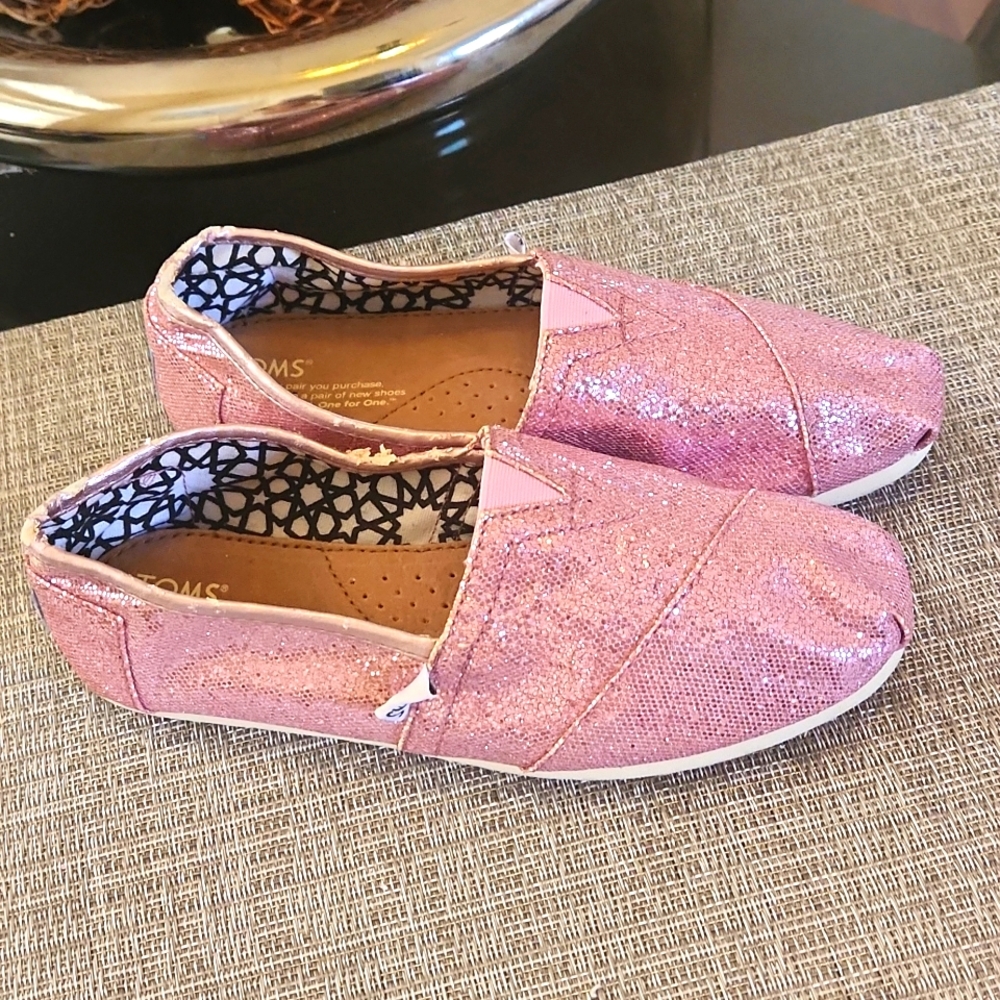 Toms women alpargatas flats glitter women 7 pink